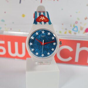 NEW Swiss Swatch Viva La Vida VANAVAH White Silicone Unisex Watch SUOT101 41MM